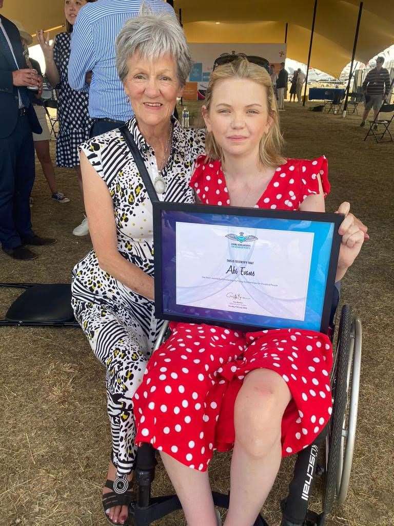 Abi Evans with her grandmother at the Royal International Air Tattoo
