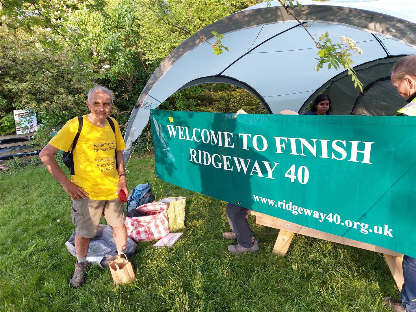 David Hatfull at finish of Ridgeway 40, picture Richard Markham