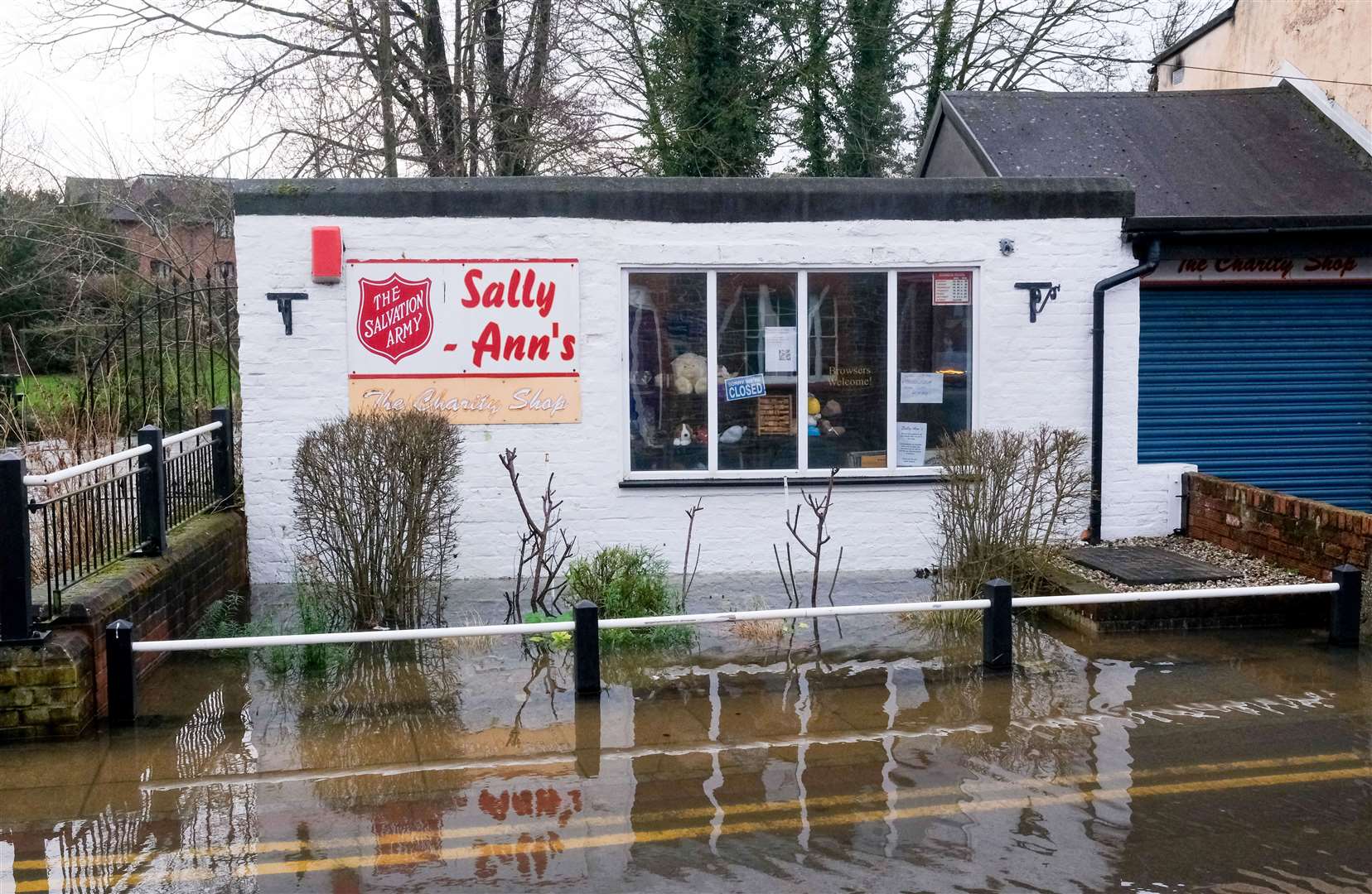 Floods in Northcroft Lane - Sally Ann's Shop