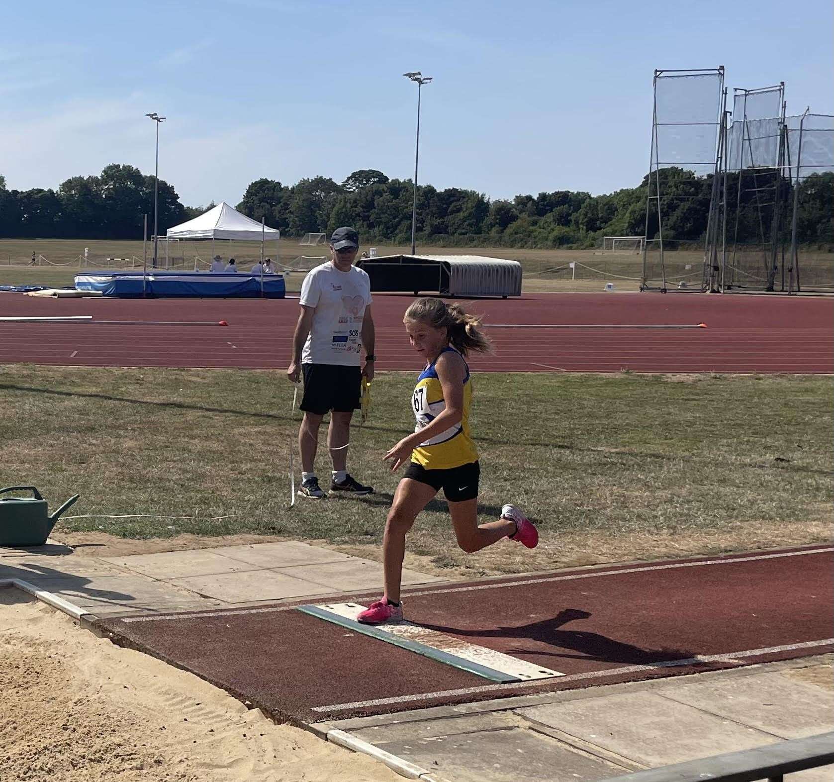 Penelope Lyth recorded Team Kennet's furthest leap in the long jump