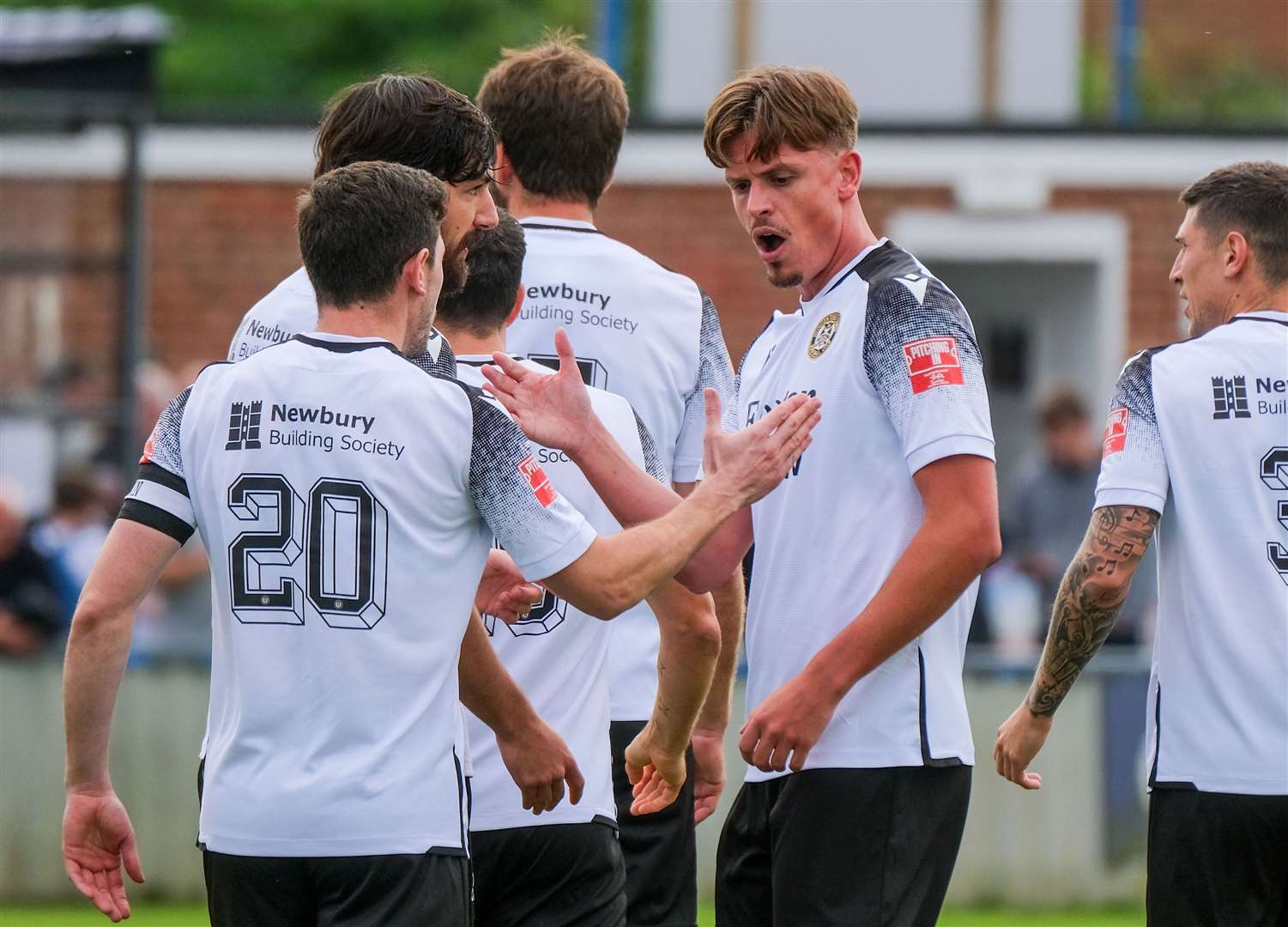 Hungerford celebrate Sean Moore’s goal against Didcot. Pictures by Phil Cannings