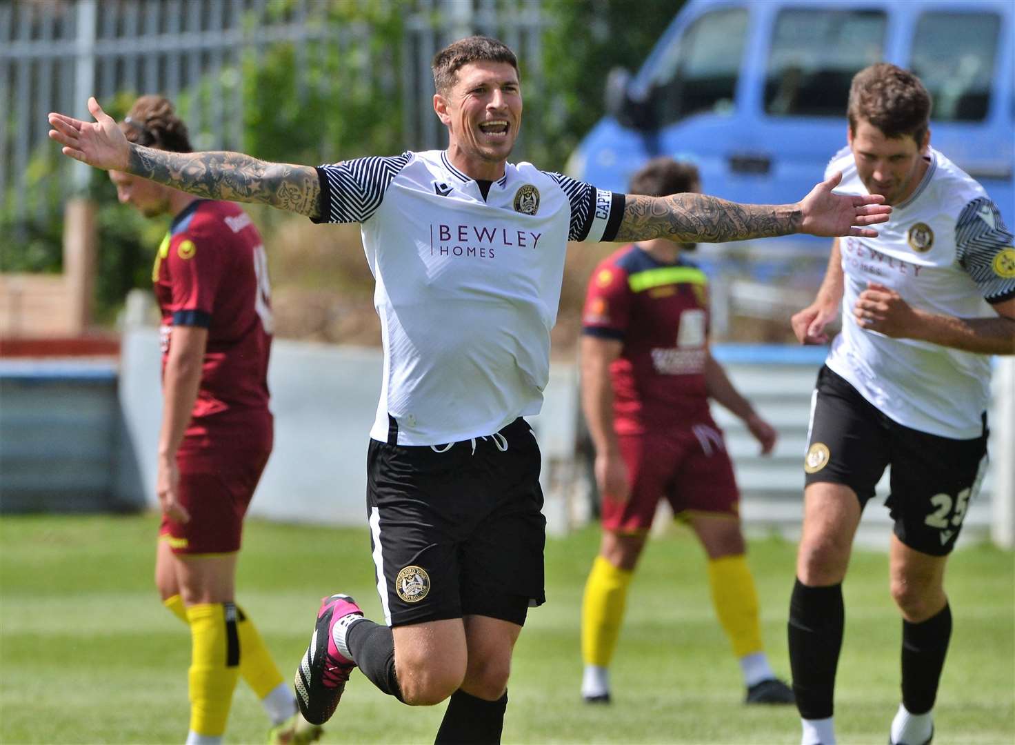 Curtis Angell levels the score following a thunderous strike