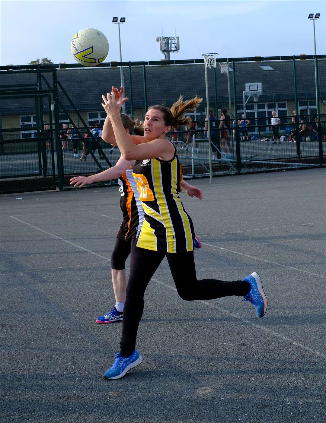 A Rebound player tries to hold onto the ball