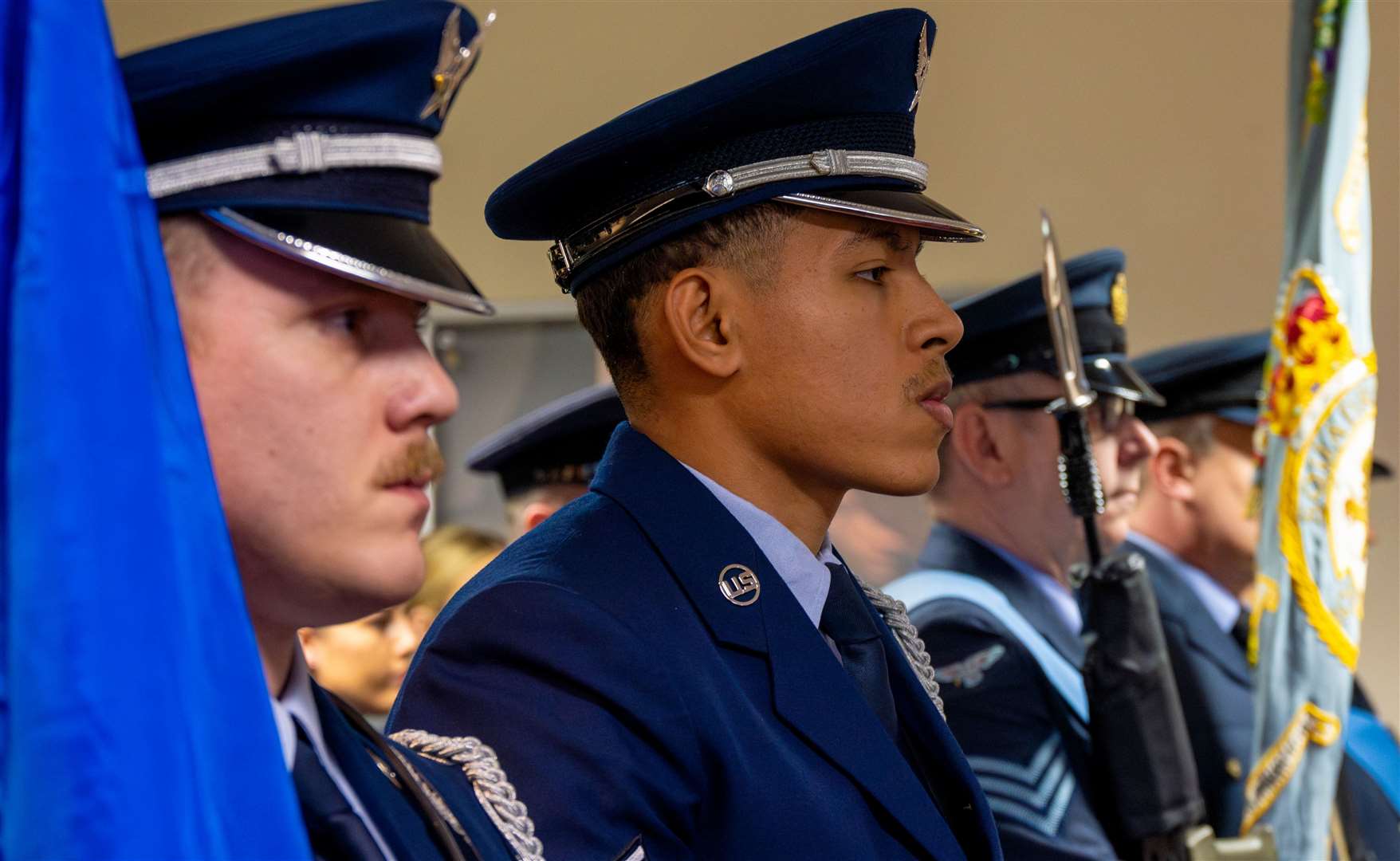 Standing to attention. Credit: USAF Staff Sgt Jessica Avallone