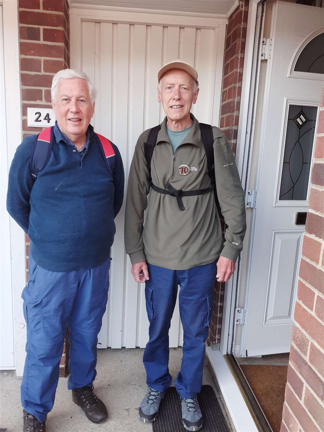John Bramhall (left) and Rob Brautigan before they set off on their 70 mile fundraiser