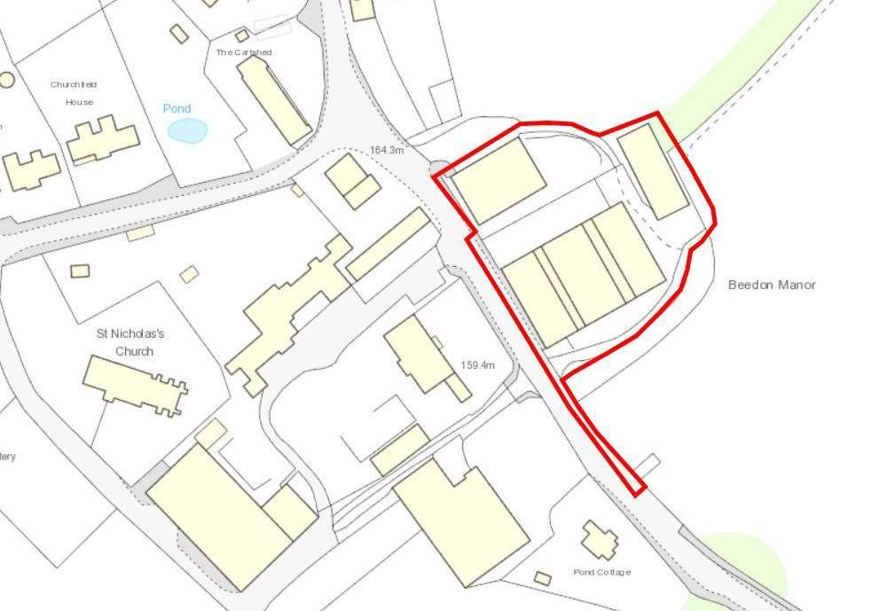 Site of proposed demolition and redevelopment at Beedon Manor Farm
