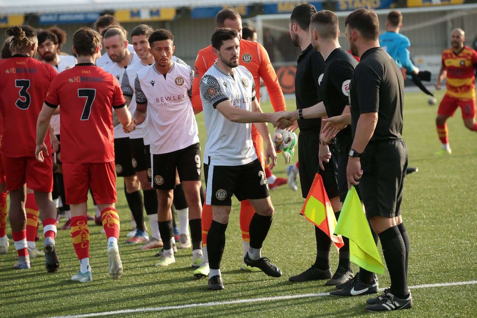 Captain Rhys Tyler leads Hungerford out. All pictures by Jeff Youd Photography