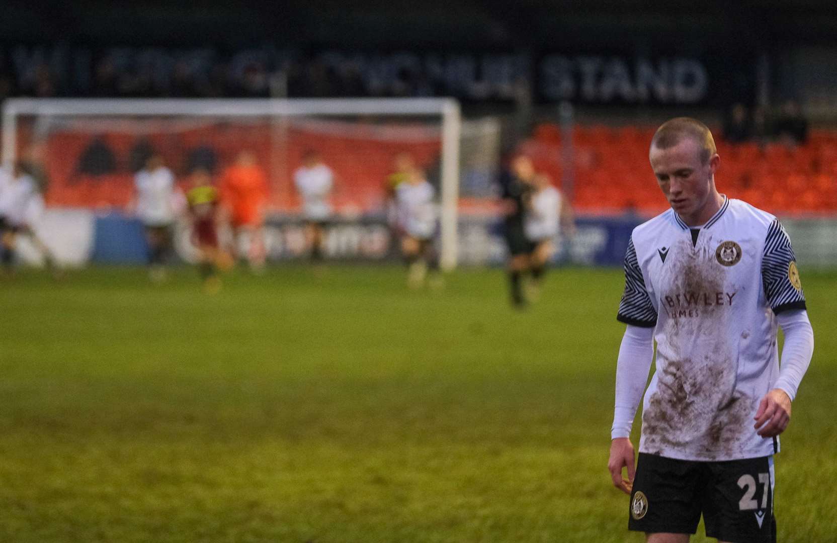 Jones makes his way off after his late red