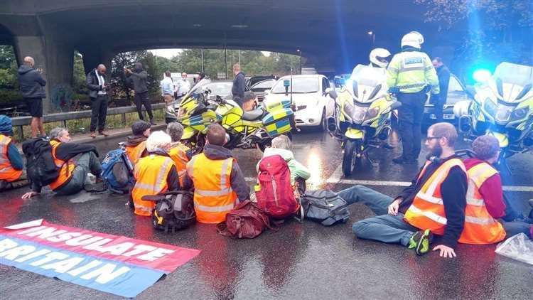 Protesters are blocking part of the M4 this morning