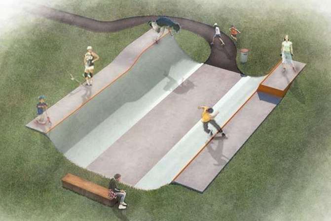 Designs for the proposed new skate ramp