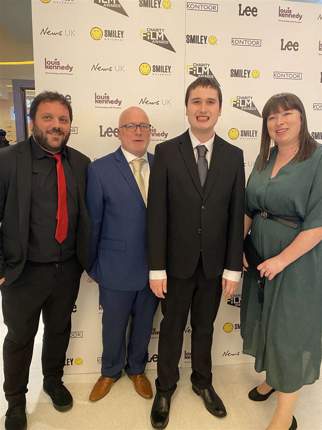 Left to right: Santi Martinez Parra, autism practitioner and Shaun’s keyworker, Geoff Holmes, Shaun Holmes, and Clare Maxwell, home manager of Robin Cottage where Shaun lives at Prior’s Court