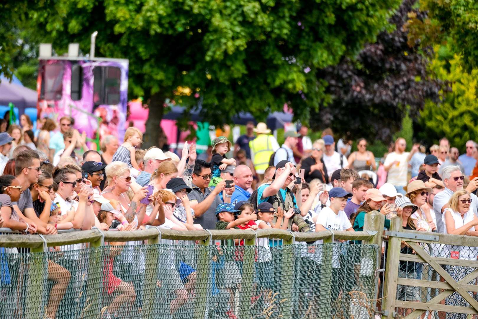 Crowds watched the action of the main ring at the Berkshire Balloon Fiesta