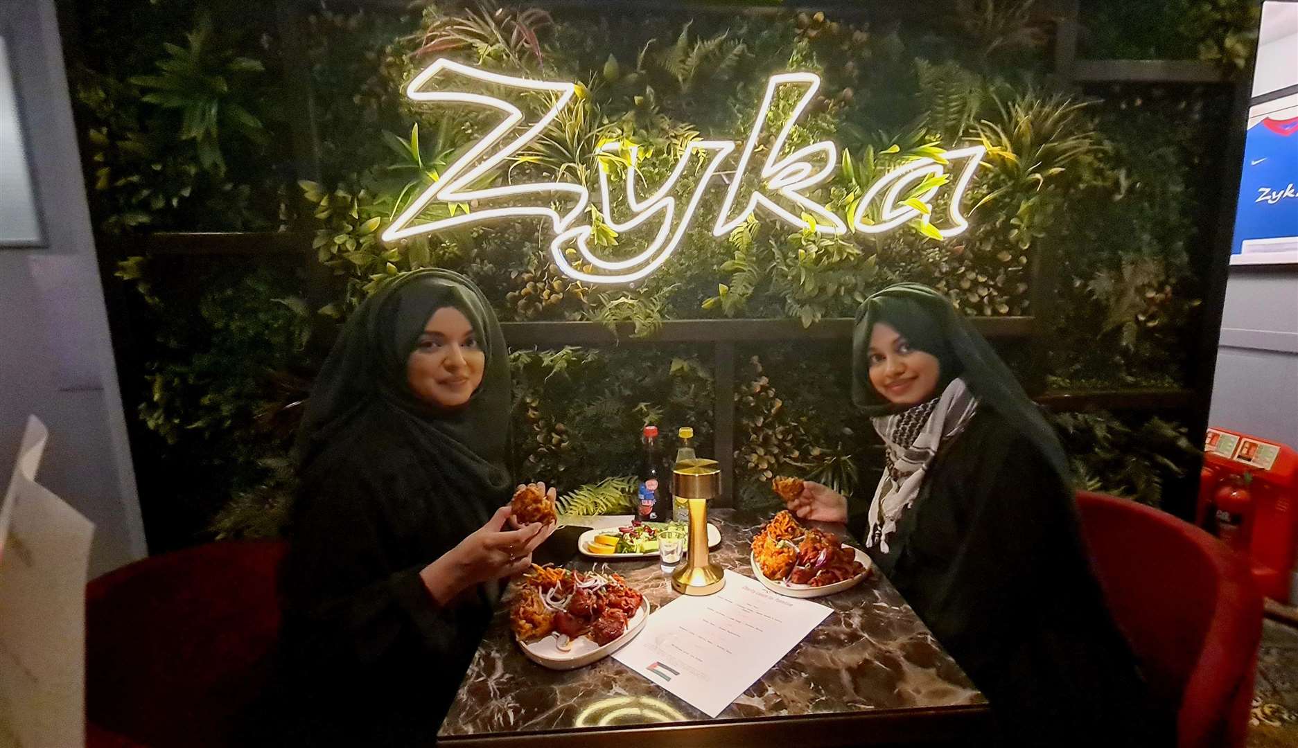Two of the event organisers at the meal