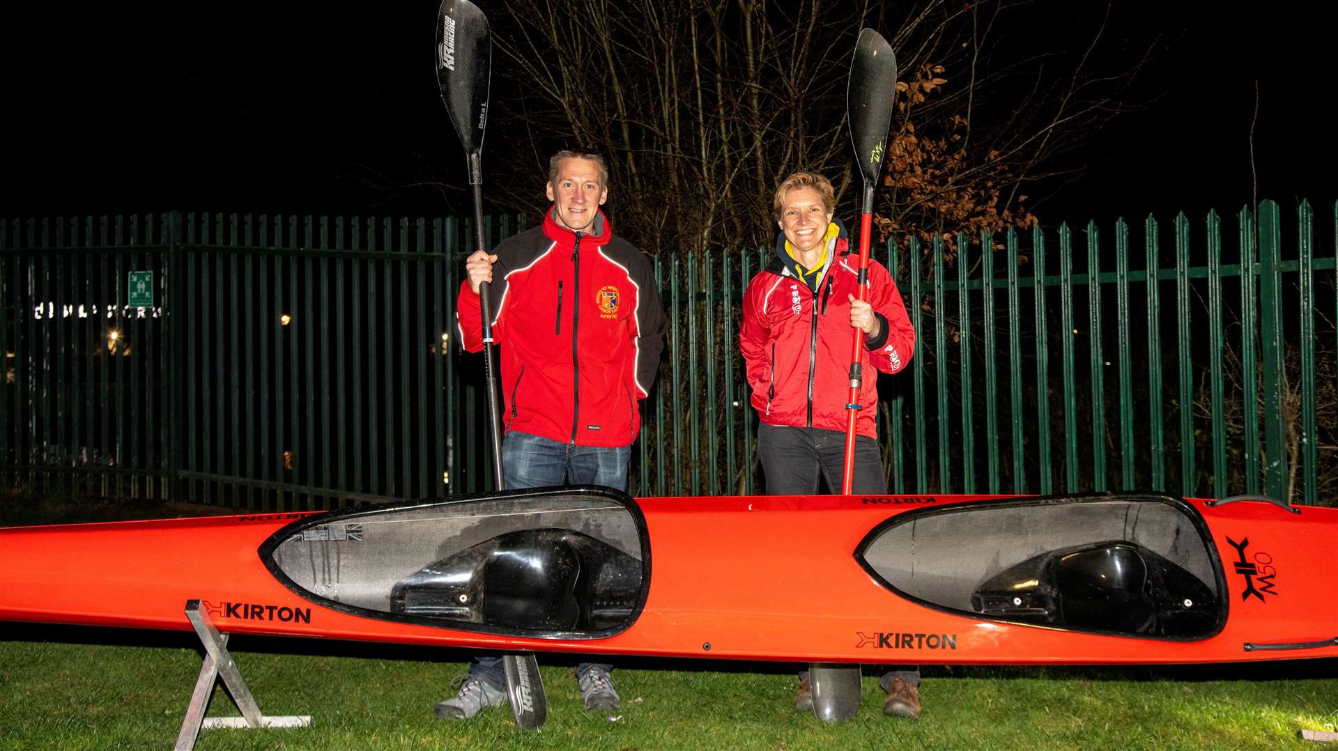 Rebecca and Alex on a night training paddle
