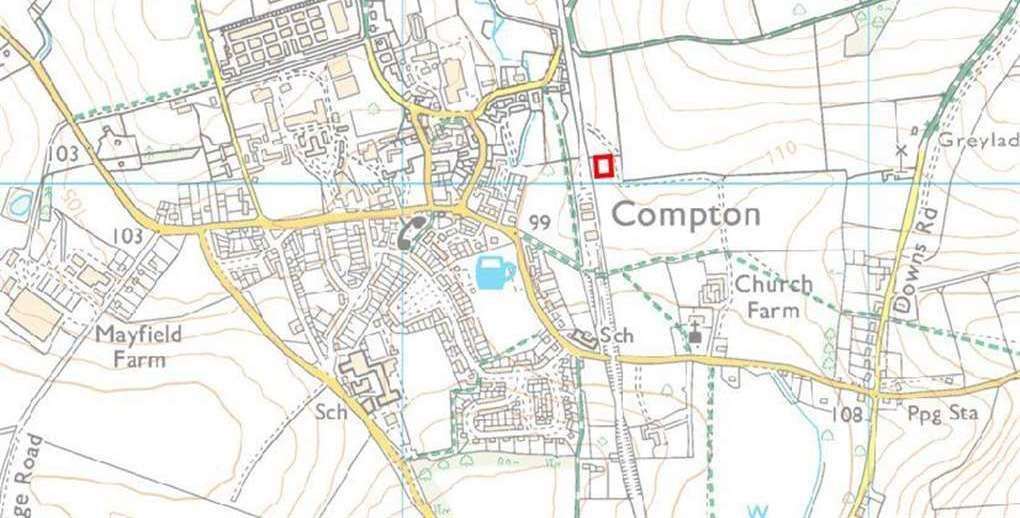 Site of the approved new barn in Compton