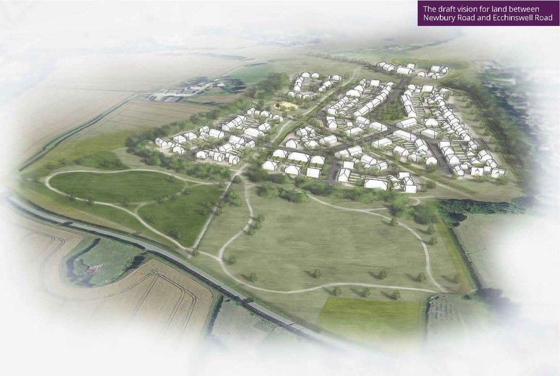 The plan looking north from Ecchinswell Road (Pic: Vistry Group)