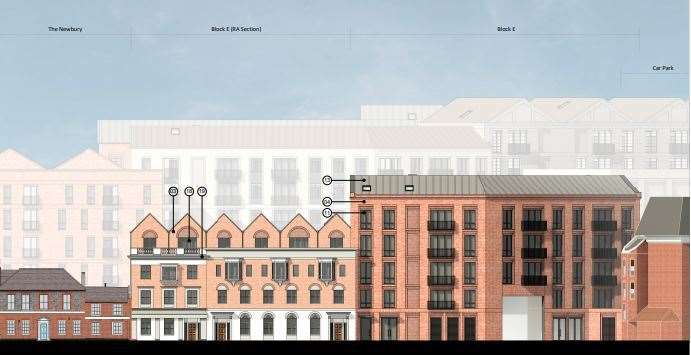 Plans in the latest application showing the elevations from Bartholomew Street