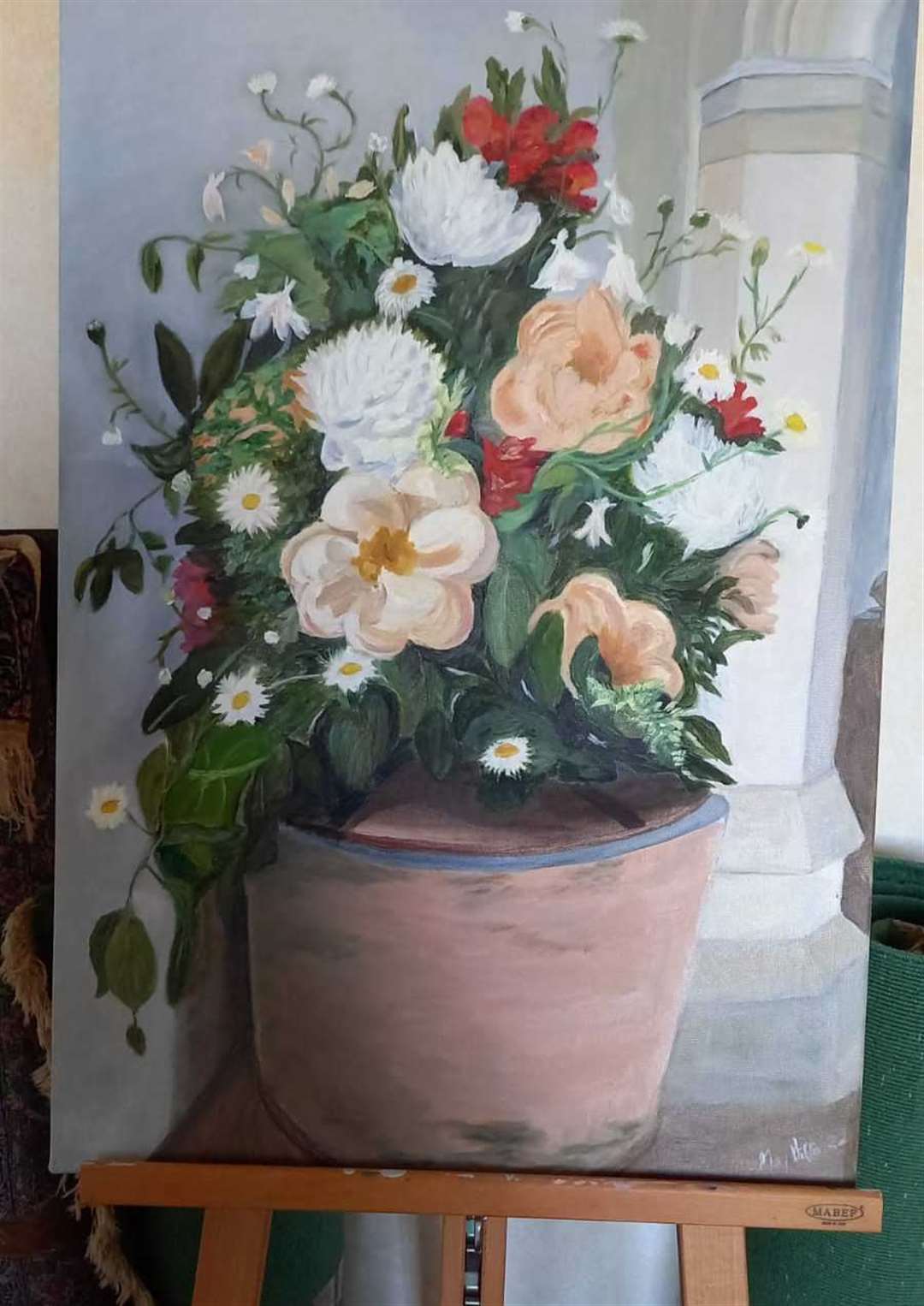 Easter Flowers On The Font, Mary Iliffe