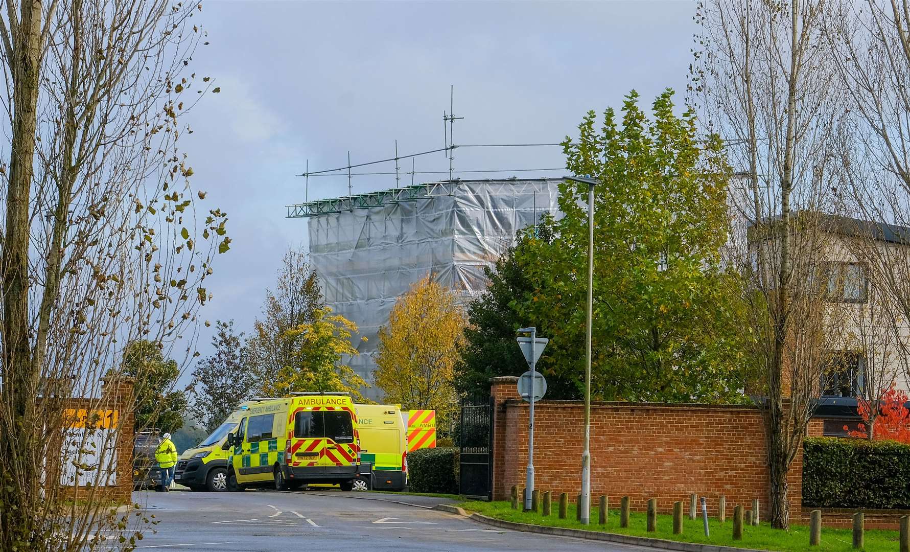 There has been an incident on a residential road near Newbury Racecourse
