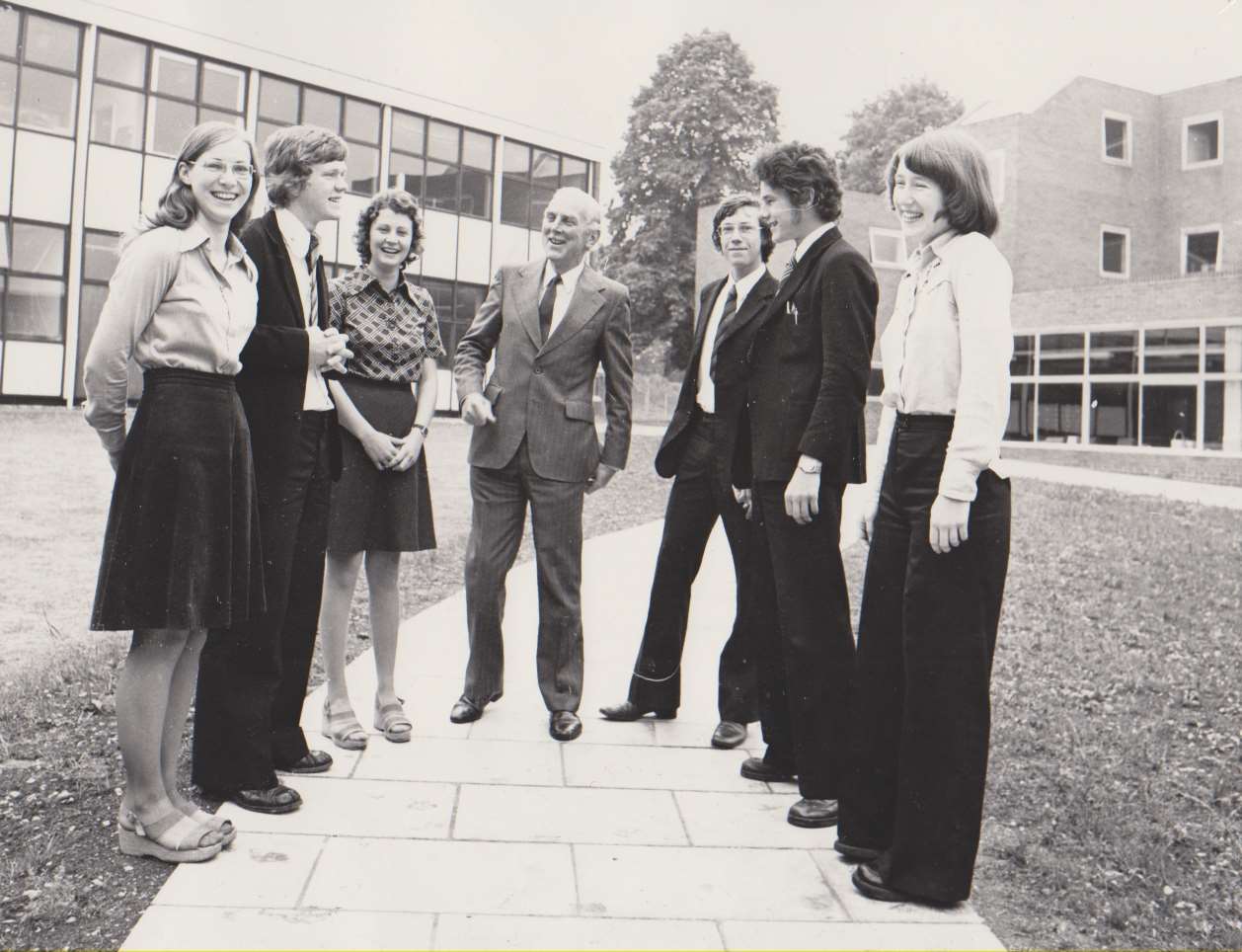 Head Basil Cooper with the new school officers.