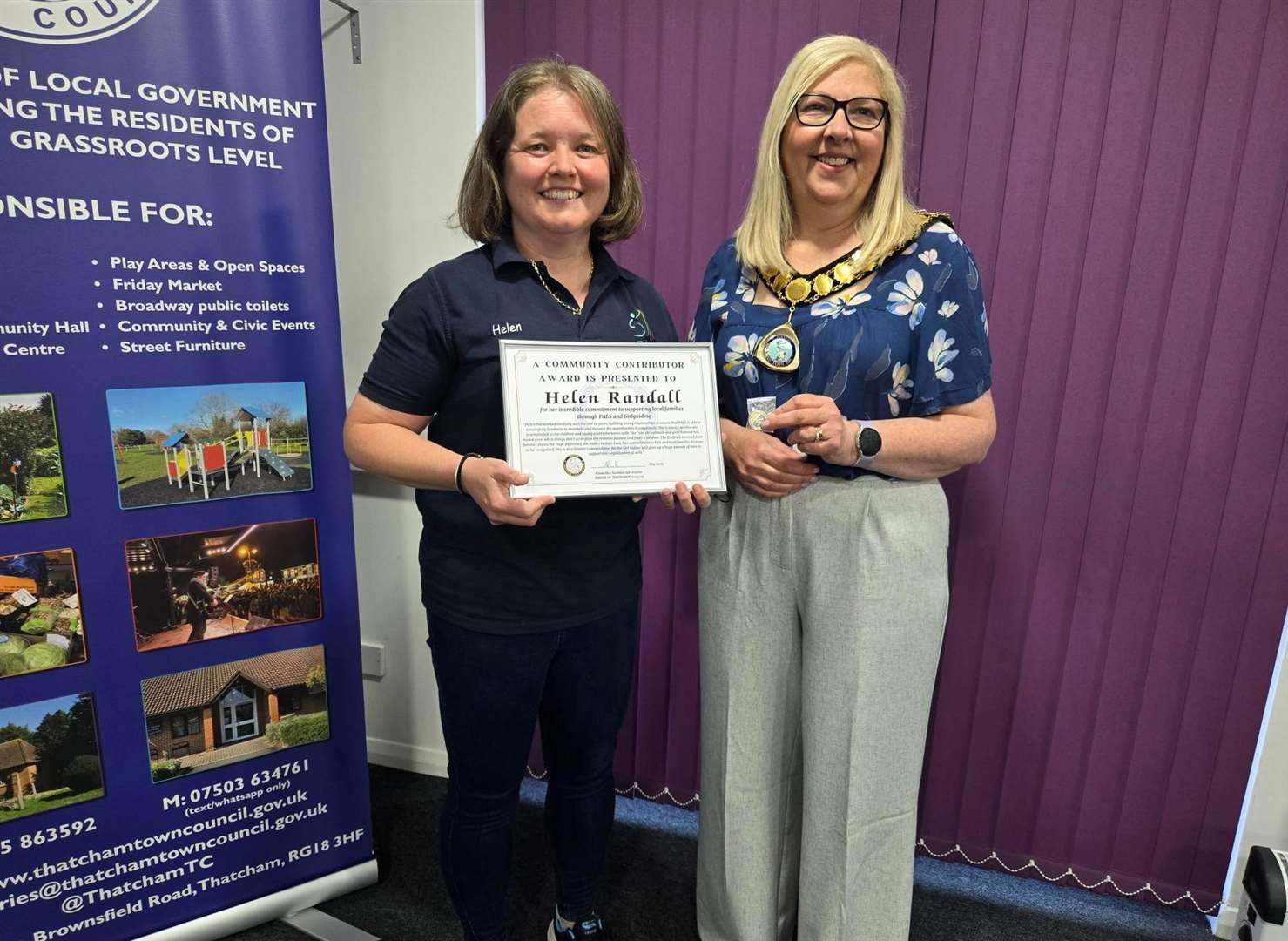 Community Contributor Helen Randall with Mayor Suzanne Adamantos