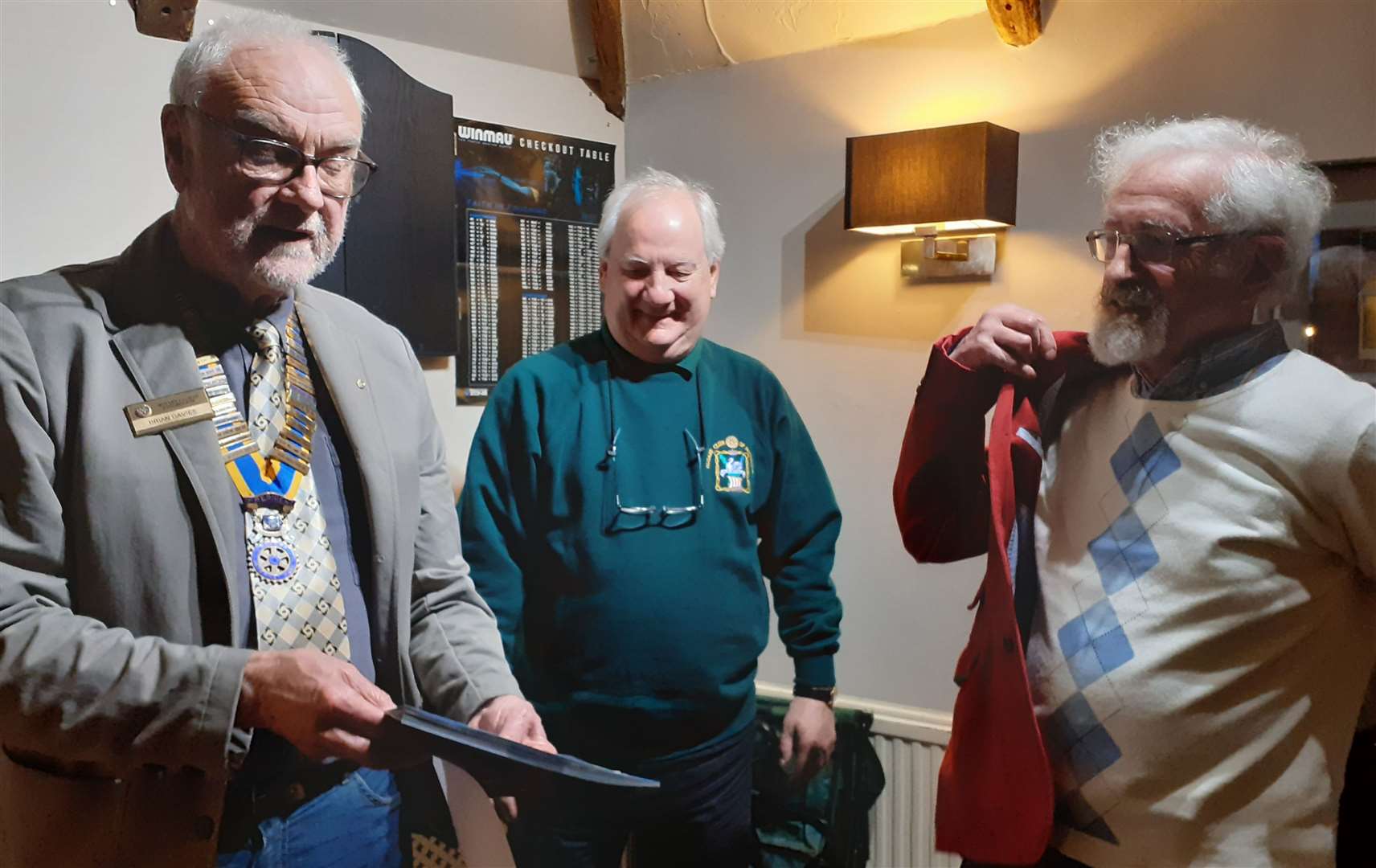 Club president, Brian Davies, with Dean Chamberlain and Ted Millichap