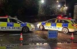 Police at the scene of the double tragedy