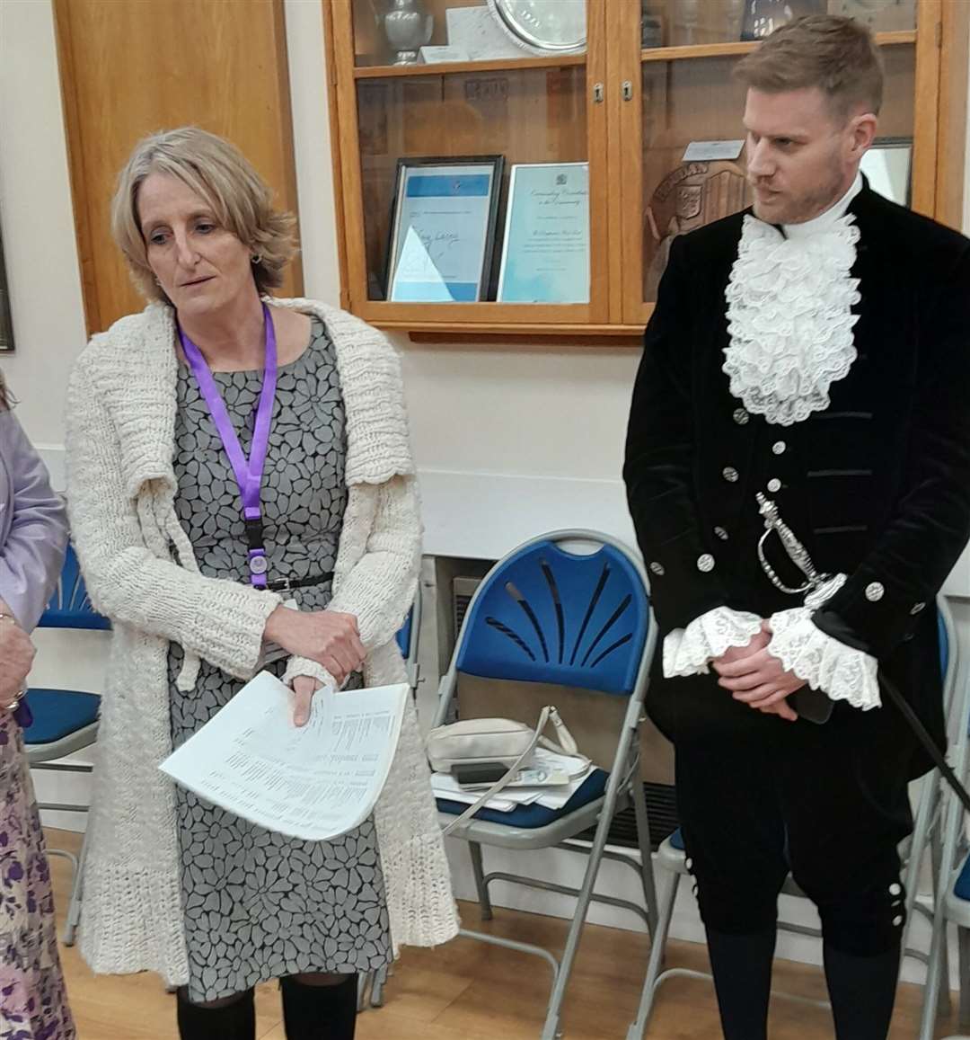 Bridge for Young People CEO, Tracy Underwood, standing with High Sheriff of The Royal County of Berkshire, Alex Barfield
