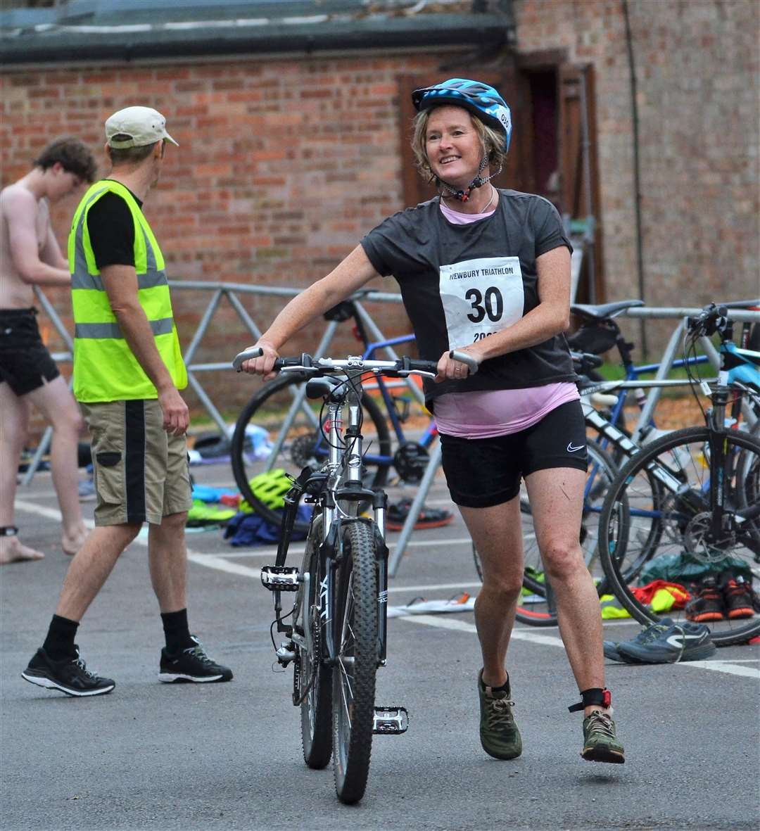 All smiles ahead of the 22 kilometre cycle