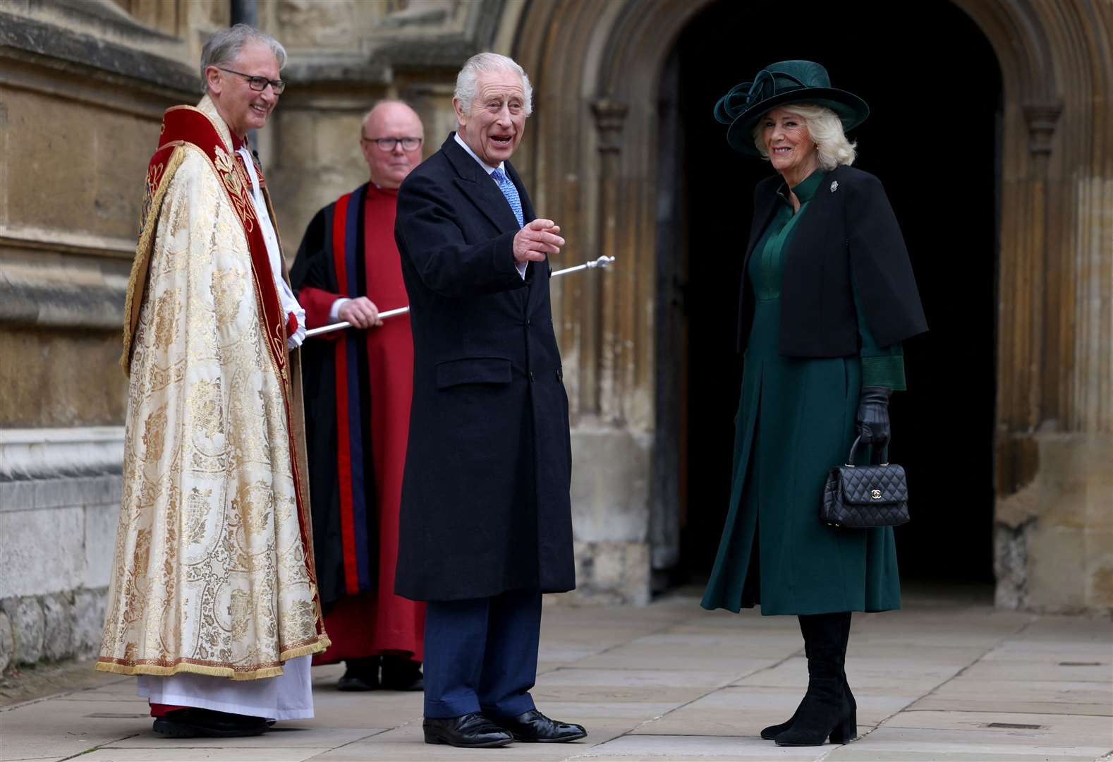 The King and Queen at the Easter Mattins service at St George’s Chapel last year (Hollie Adams/PA)