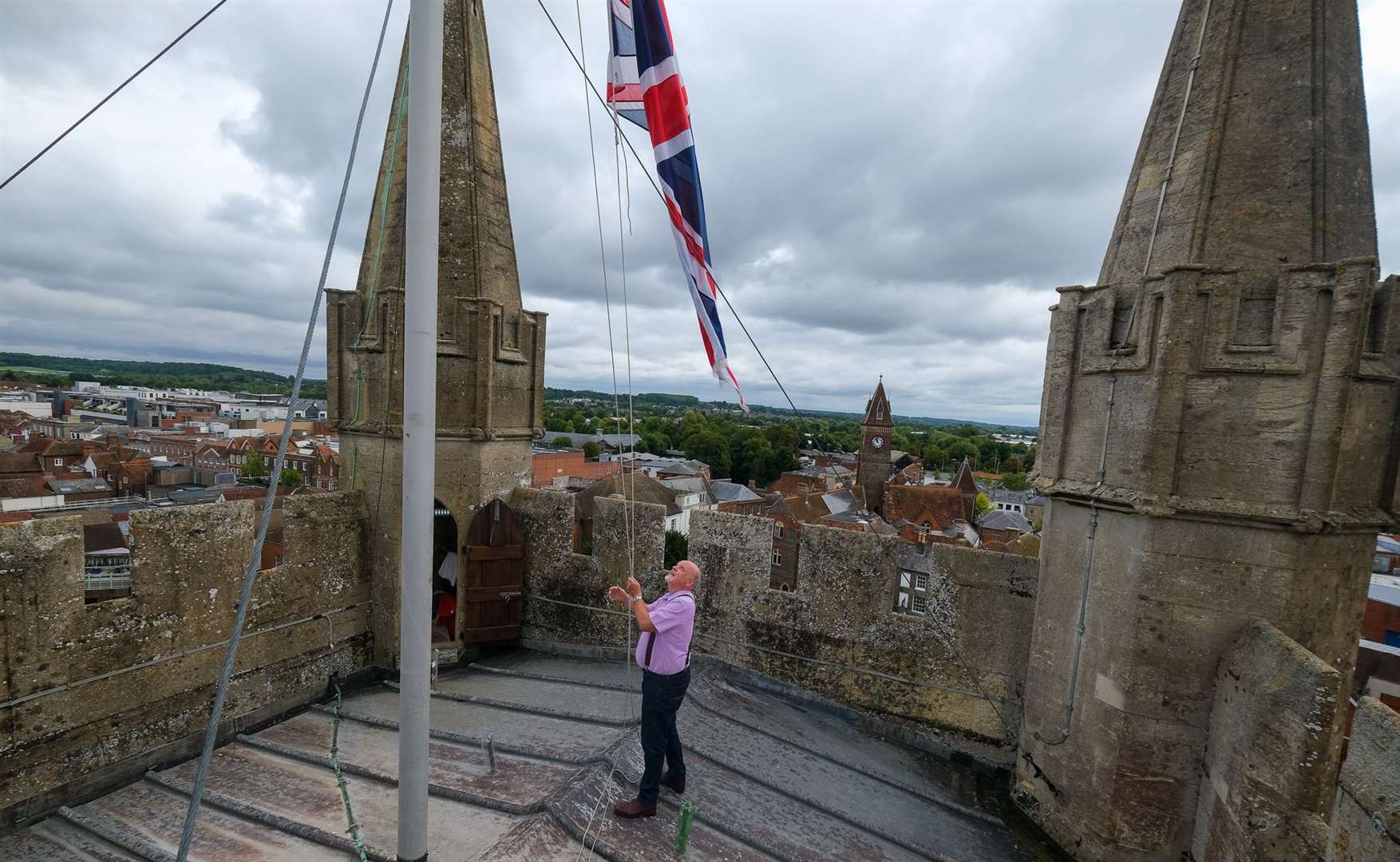 Zenon Bowrey raised the flag at 11am today and it will be lowered to half mast again at 1pm