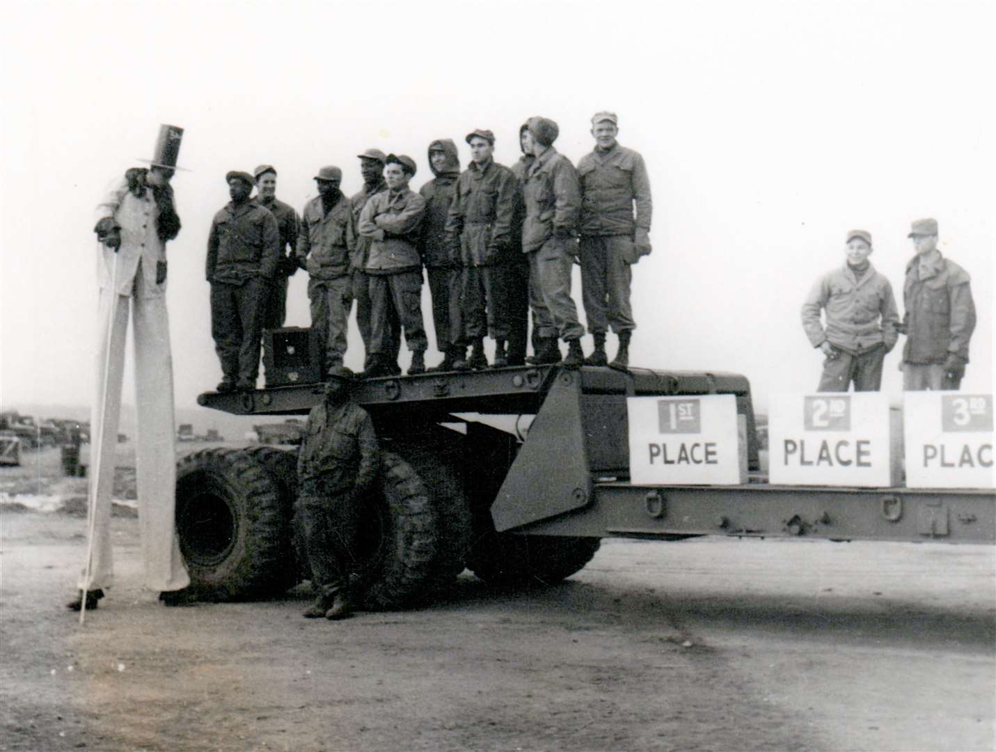 Winners of a pie eating competition at RAF Greenham Common