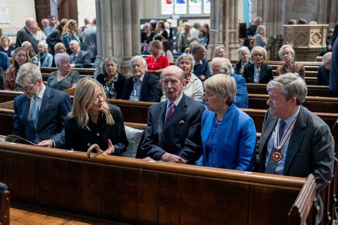 The Duke of Kent as Patron of the Newbury Spring Festival, joined by his daughter Lady Helen Taylor attends a performance of the London Philharmonic Orchestra at St Nicolas Church, Newbury Picture: David Hartley
