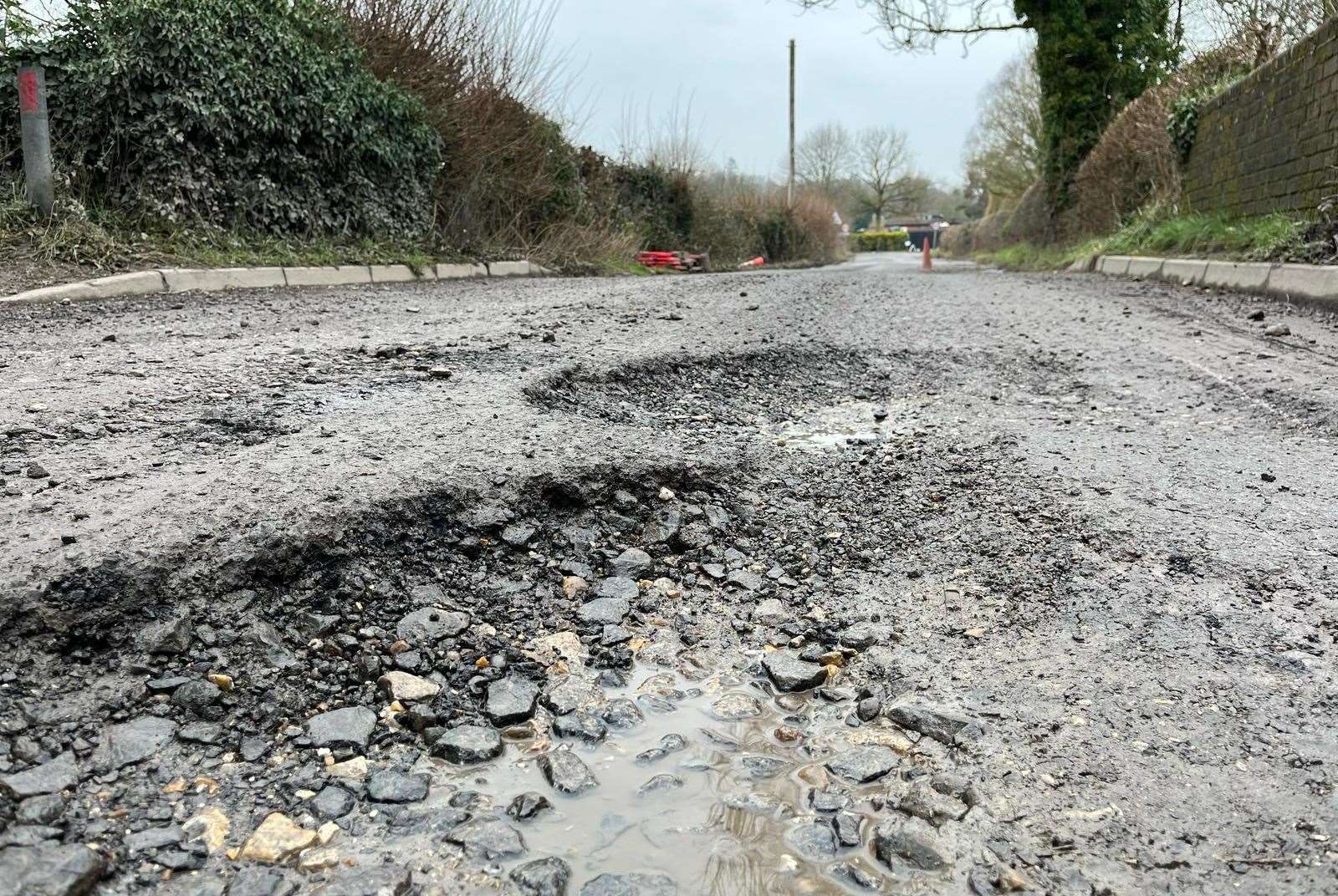 Huge potholes have formed in Station Road