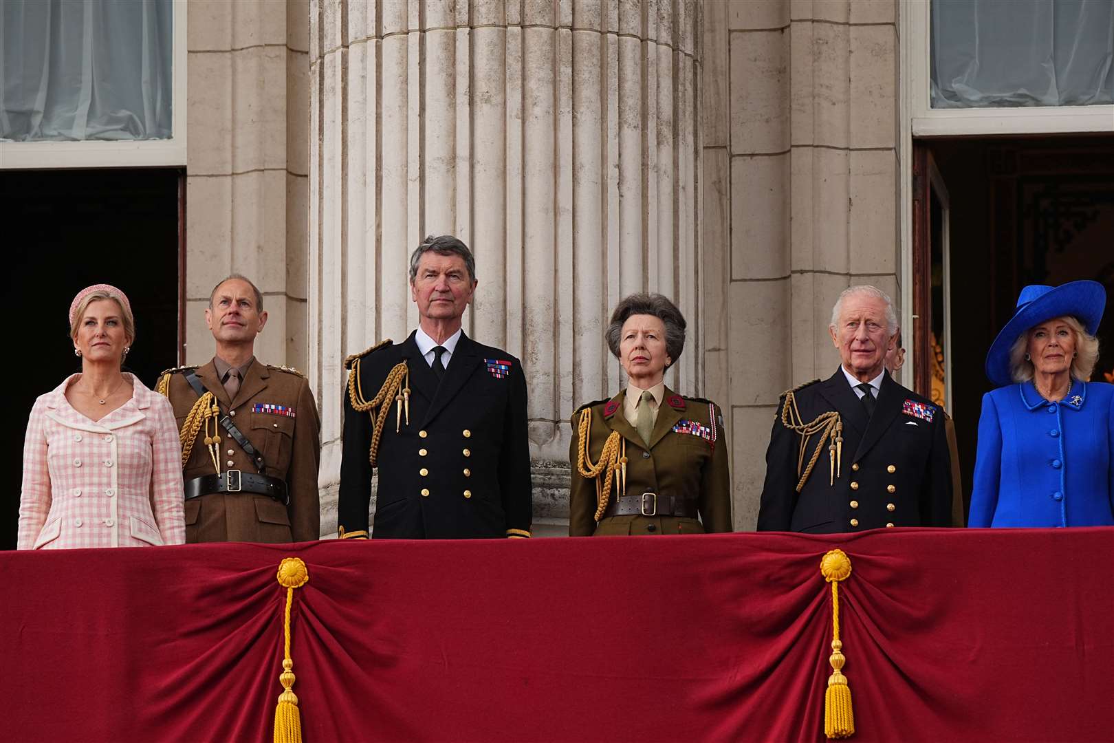 Members of the royal family on Buckingham Palace’s balcony (Aaron Chown/PA)