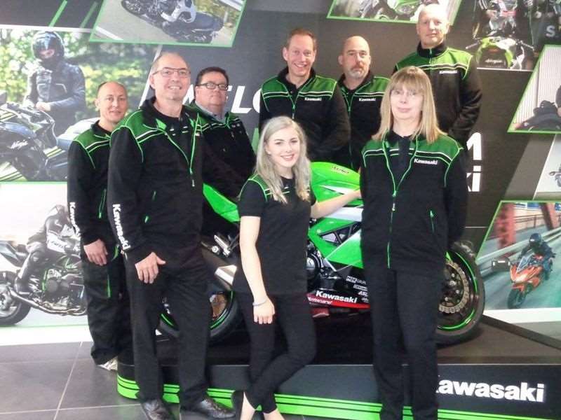 Staff at Kawasaki's Greenham showroom