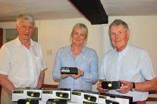 Thatcham Rotary Club President Stephen Walker, MSFP Project Coordinator Sue Hubbard and Rotarian John Gleeson. Picture by:Thatcham Rotary Club