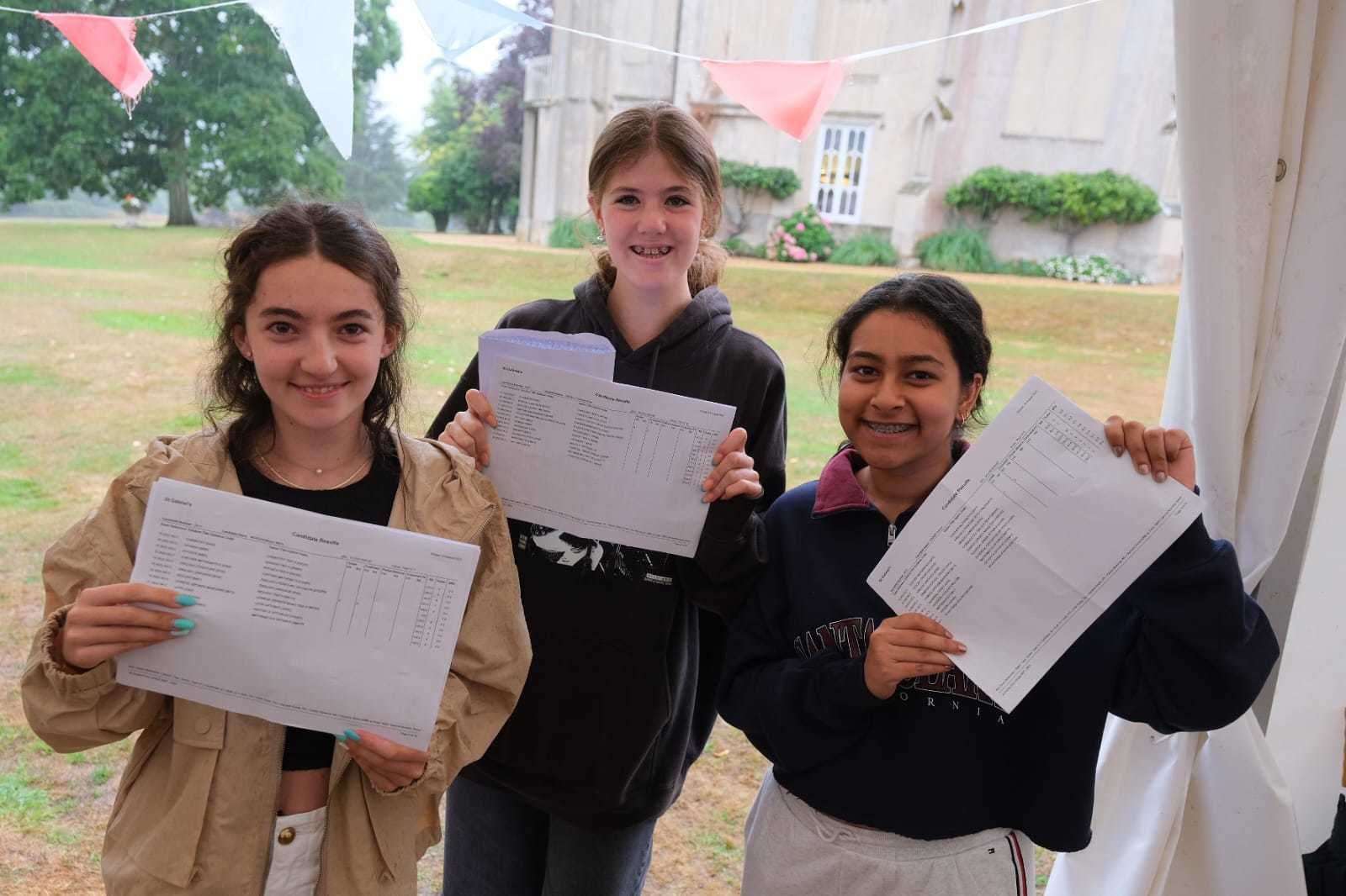Pupils celebrating at St Gabriel's this morning