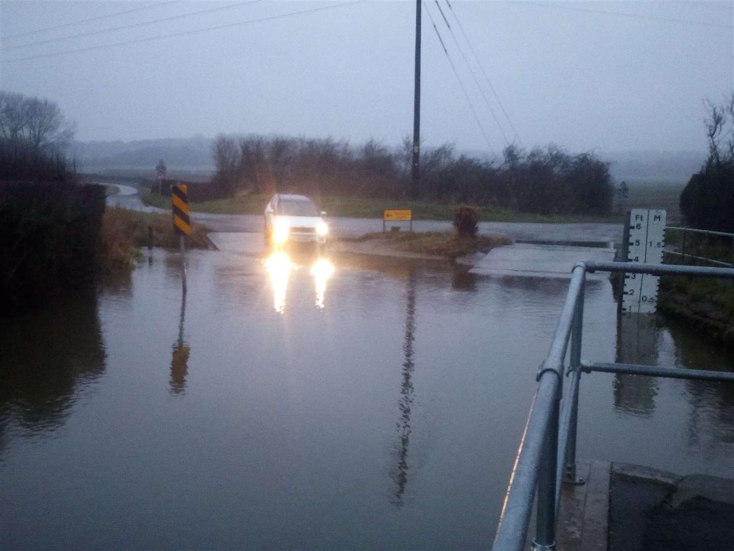 Luckily, this car managed to avoid the treacherous trip through the Ford, credit: Marcus Allum