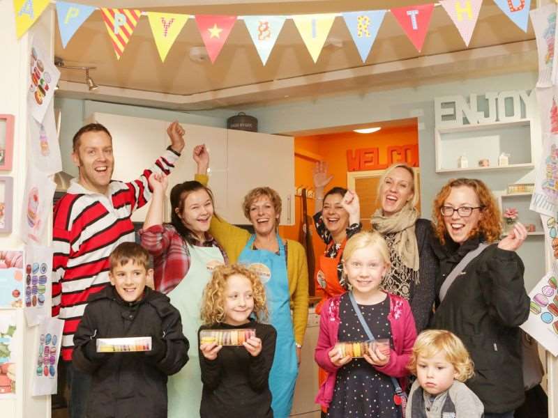 Customers and staff at the Real Macaron Company