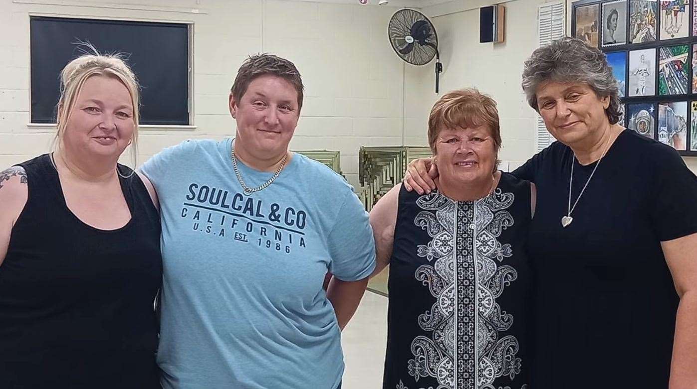 Karen de Monte (left) with members of the group, picture: Hope Strength and Courage