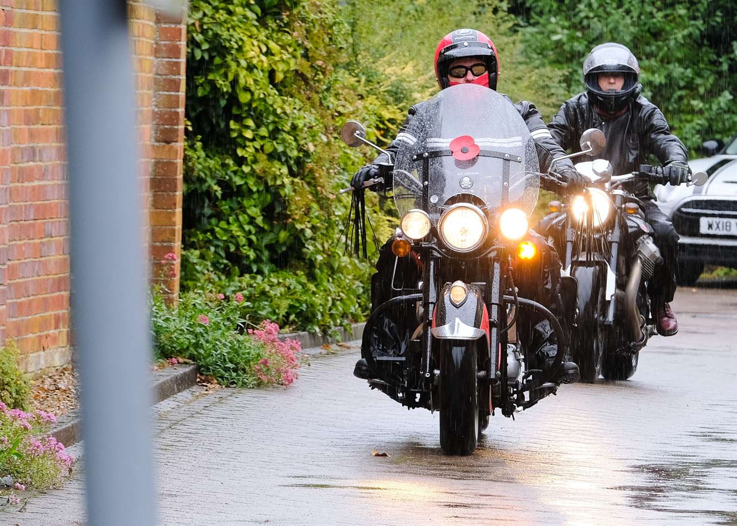 Bikers arrive for Mr Fowle.