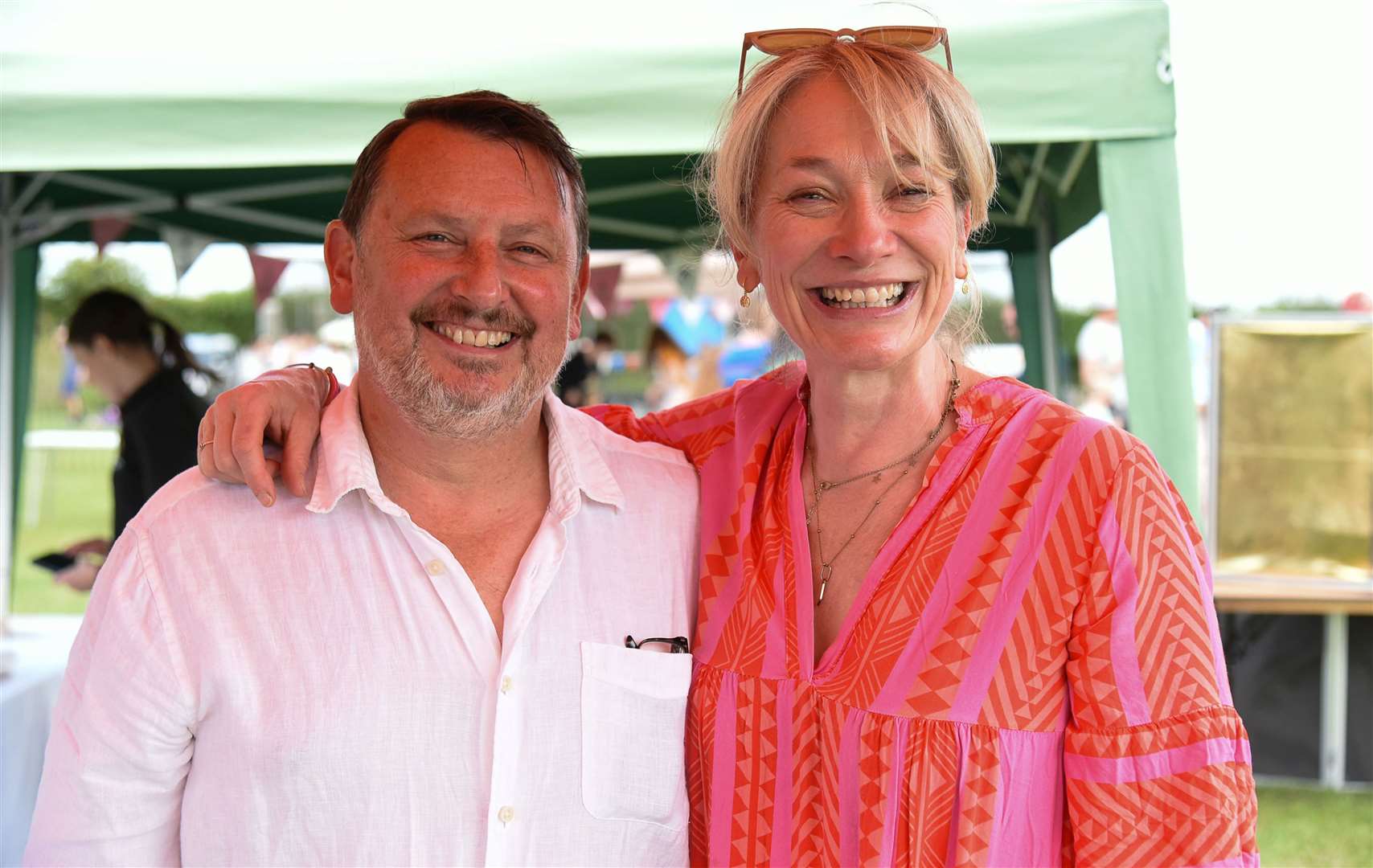 Dougal and Jo Nicholls of Ye Olde Red Lion in Chieveley ran bar games. Credit: Julia Hoaen