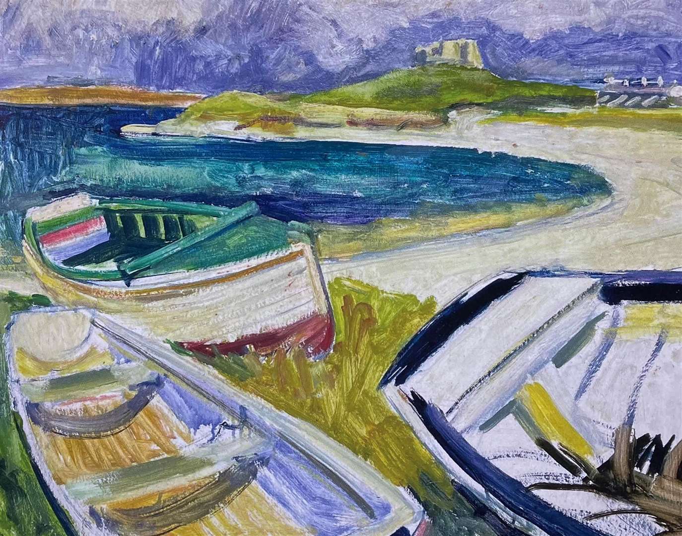 Nick Schlee, Boats with Cromwell's Castle c1970