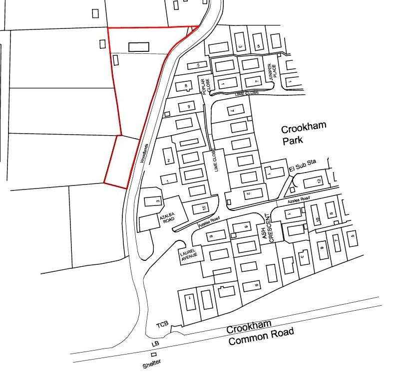 Location plan for the rejected development in Crookham Common