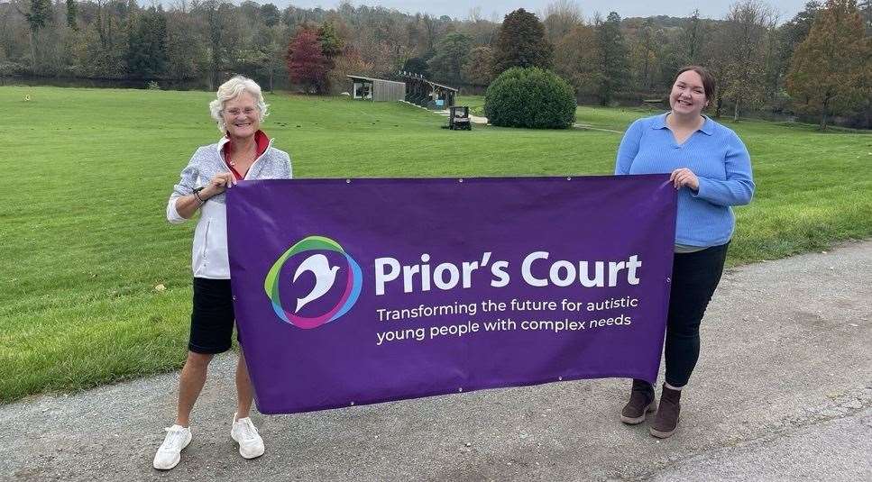 Donnington Grove Golf Club Ladies Captain Sarah Jolly and Prior’s Court Corporate and Community Fundraising Lead Aimée Hoyle