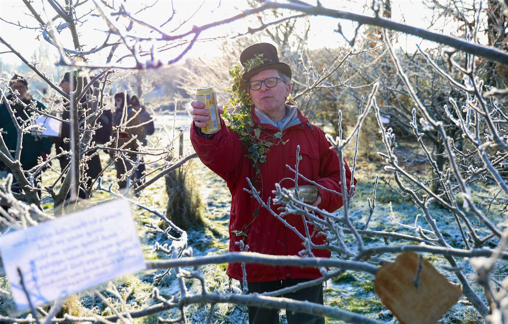 Wassail at the City Recreation Ground orchard in Newbury on January 11