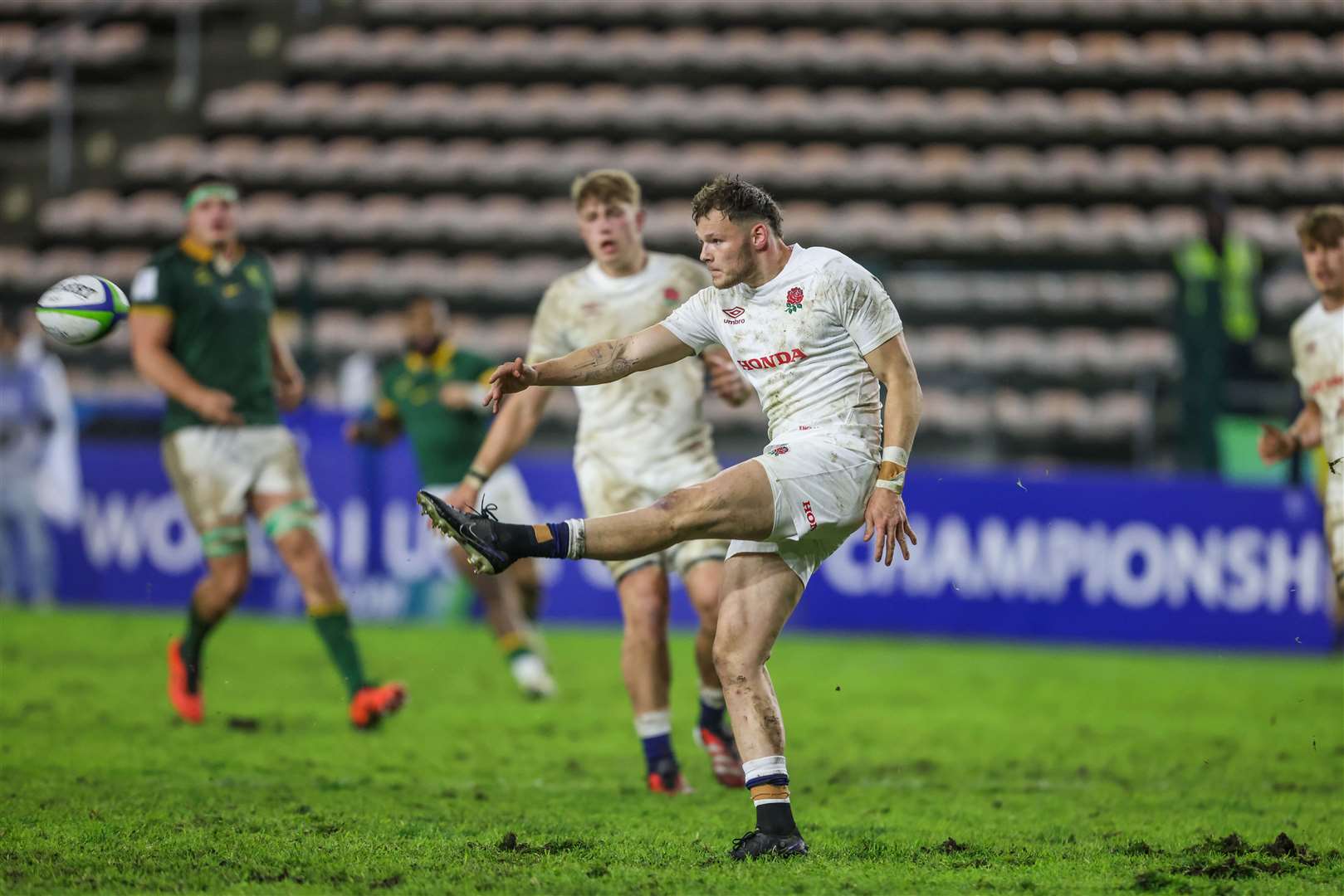 Ollie Allan in action during the match between South Africa U20 and England U20 on match day three of the U20 Championship held at Athlone Stadium in Cape Town, South Africa. (Photo by Carl Fourie/World Rugby)
