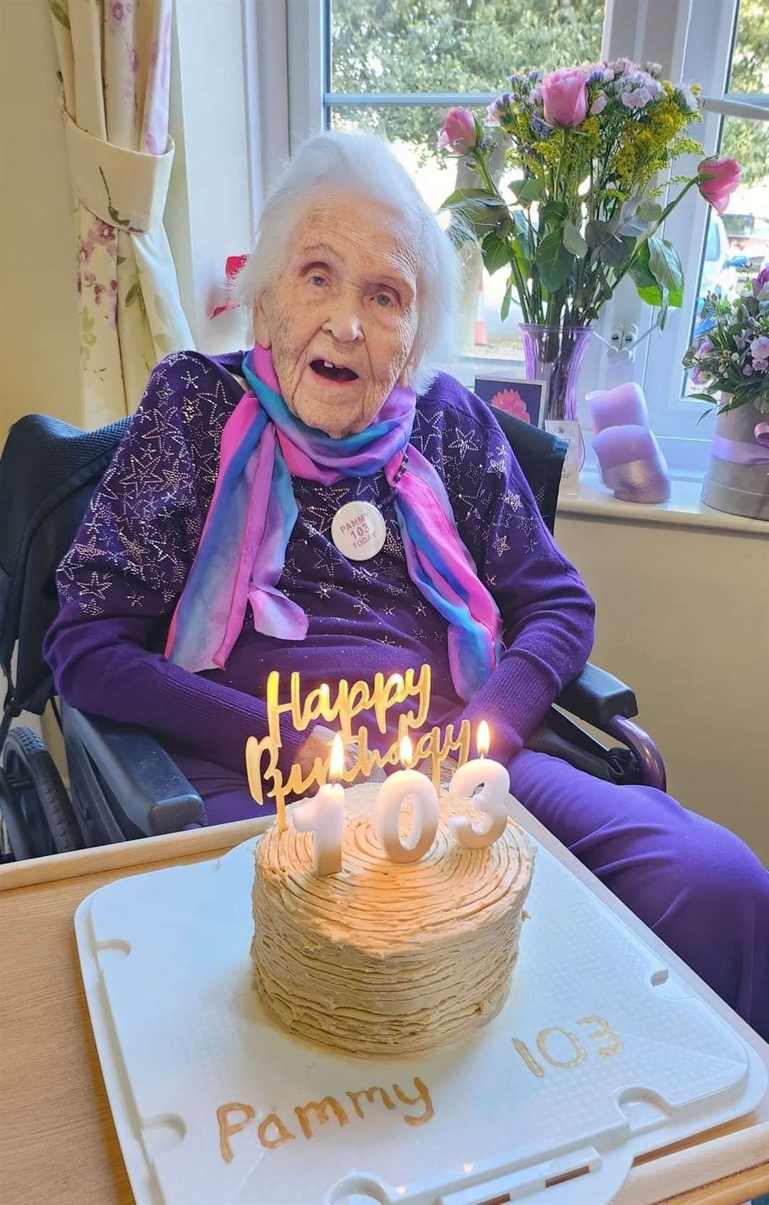 Pammy celebrating her 103rd birthday
