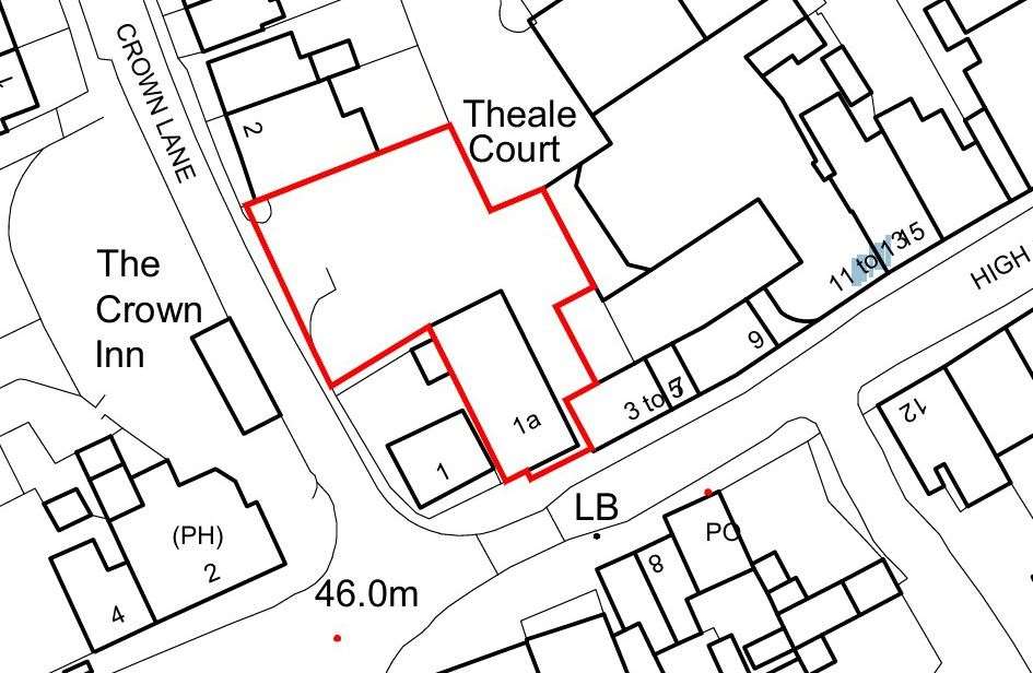 Site of Crown House, in Theale High Street, where the change of use is proposed